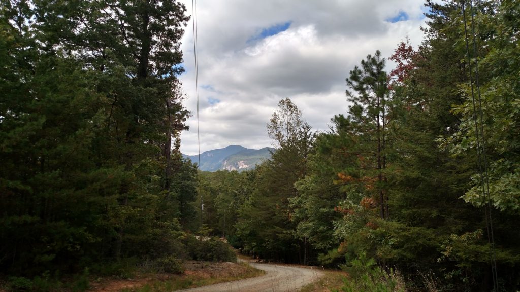 View from our evacuation cabin in North Carolina.